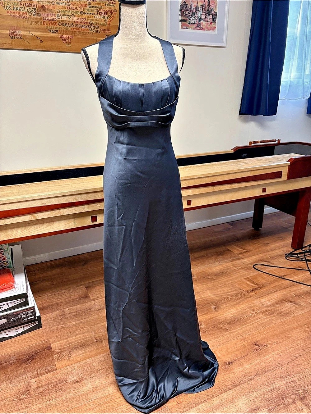 Calvin Klein Maxi Draped Gown in Black Size 8 Like New